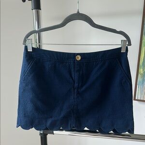 Lilly Pulitzer Navy Blue Scalloped Skort